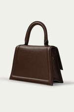 June mini leather top handle bag